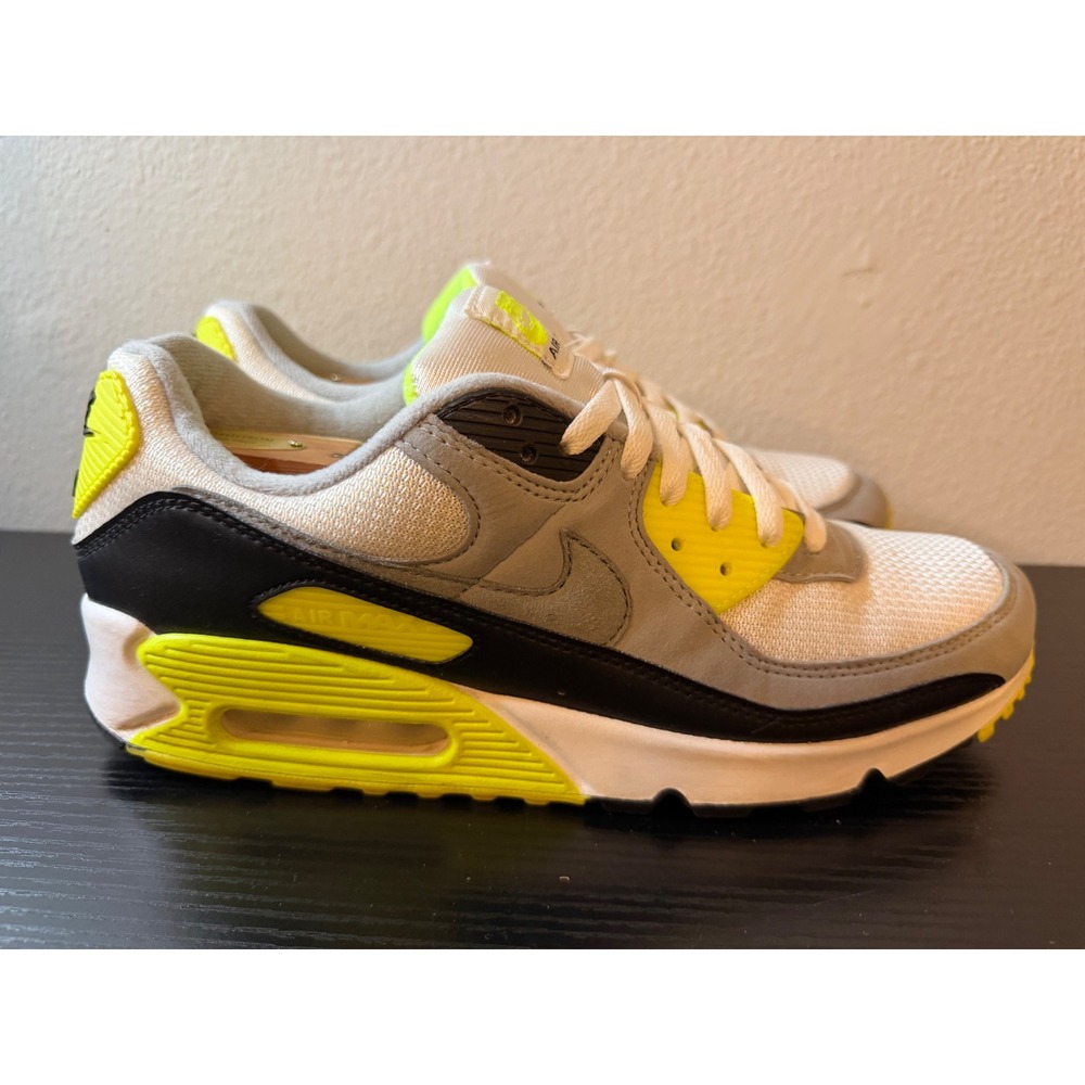 Nike Air Max 90 Mens Size 12 Volt White Particle Grey Shoes Sneakers CD0881-103